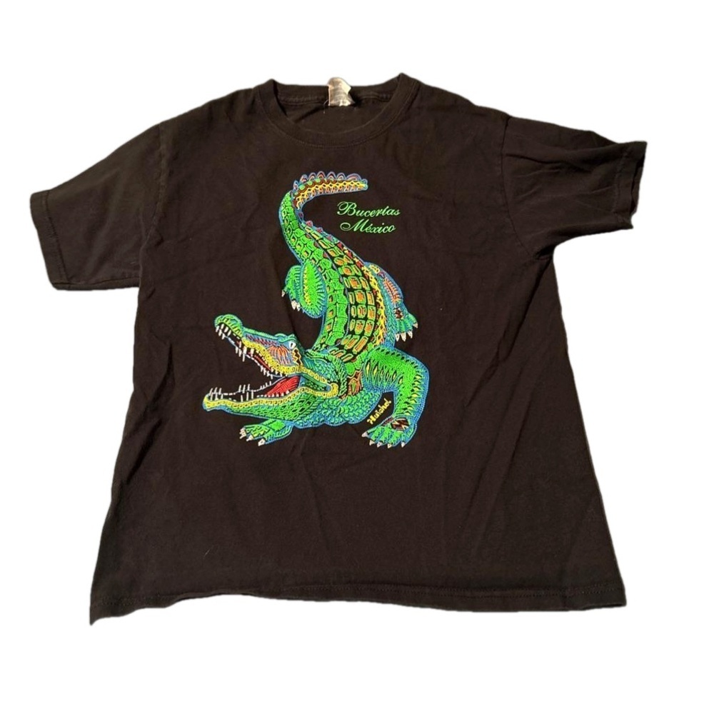 Black Bucerias Mexico Alligator T-Shirt Youth Medium